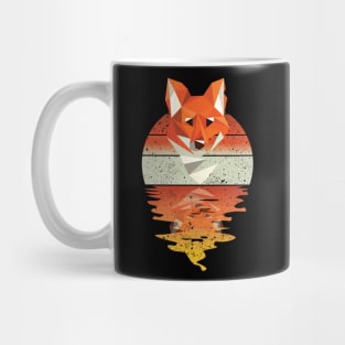 Vintage cute fox reflected on lights of moon T-Shirt Mug